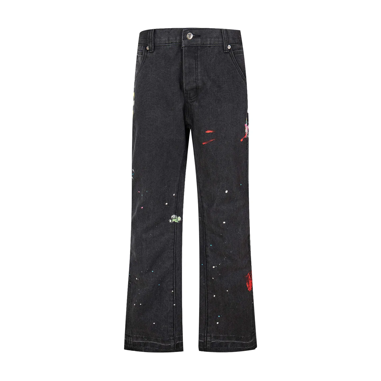 💰240 GALLERY DEPT spliced ​​ink-washed jeans, truly restoring the ultimate texture of Vintage, three-dimensional version, loose and comfortable, not picky about the figure, taller and slimmer, factory-made, original quality control, same style for men and women, can be matched with couples, versatile recommendation, must-have jeans for all seasons, fashionistas have been disappointed. From the quality selection of fabrics, the tailoring of details, and the matching of patterns, they are all impeccable! The upper body is so handsome when worn...it can be easily worn by men, women and children! The craftsmanship is made of heavy-duty washed pure cotton denim fabric. After washing, it is soft and thick. It is very stylish when worn on the body. Style number: 1800# Color: black Size: 28 30 32 34 36